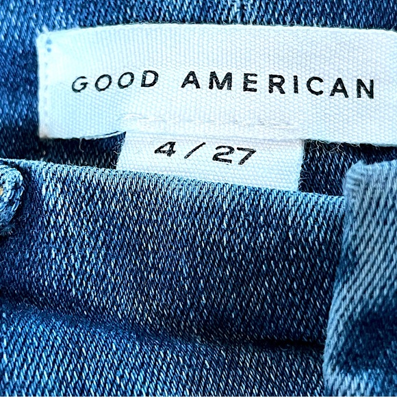 GOOD AMERICAN Sculpting Good Legs Jeans Size 4 Distressed Raw Edge Hem - Picture 5 of 8